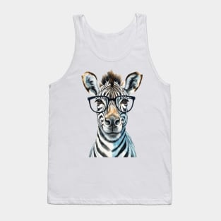 Funny Zebra Wearing glasses Tank Top